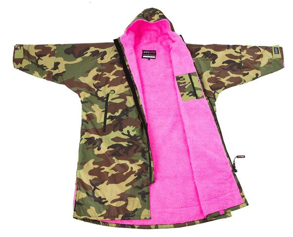 Dryrobe Advanced Long Sleeve Green Camo/Pink