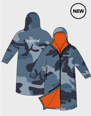 Dryrobe Advanced Long Sleeve Blue Camo / Orange